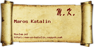 Maros Katalin névjegykártya